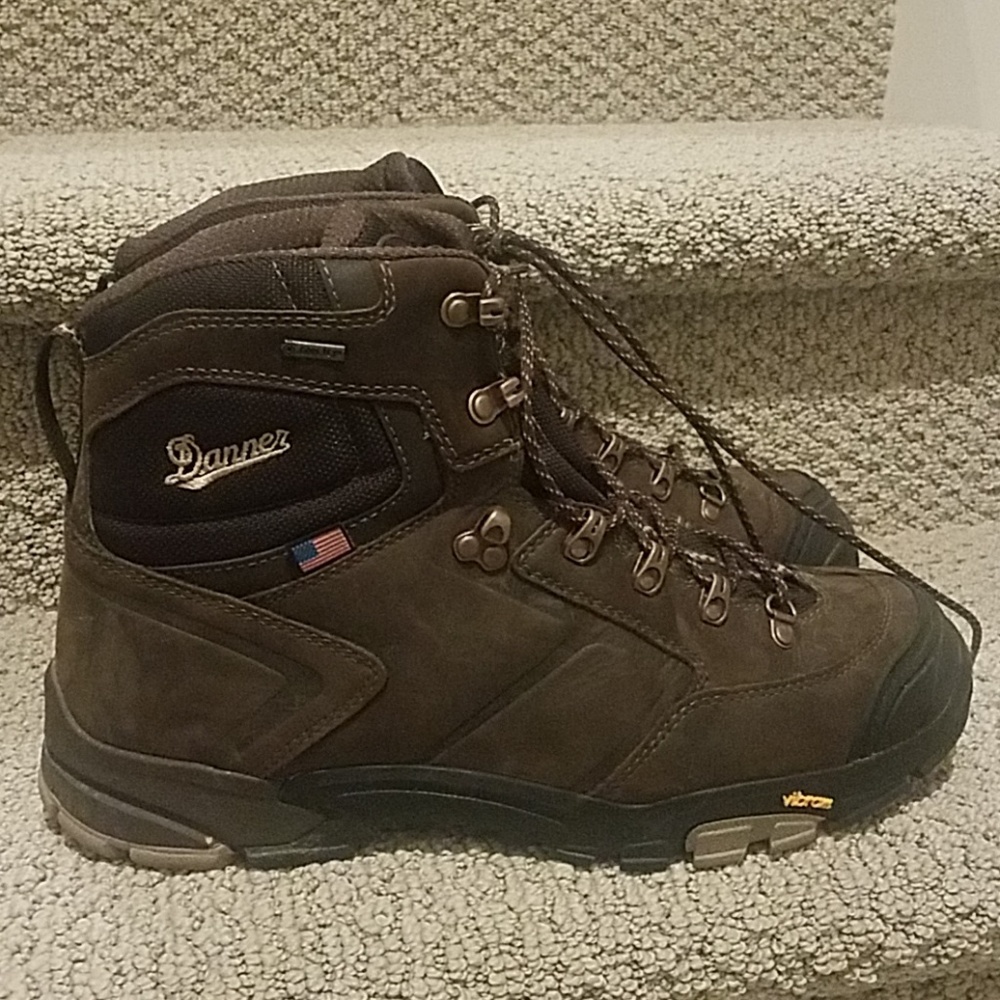 Brown Vibram sole Danner hiking boots
